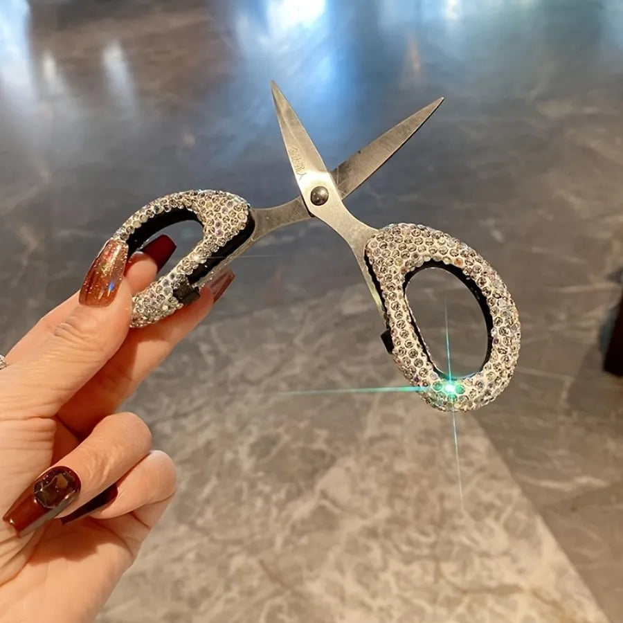 Diamond-Encrusted Portable Stainless Steel Scissors – Sparkling Sharp Cutting Tool