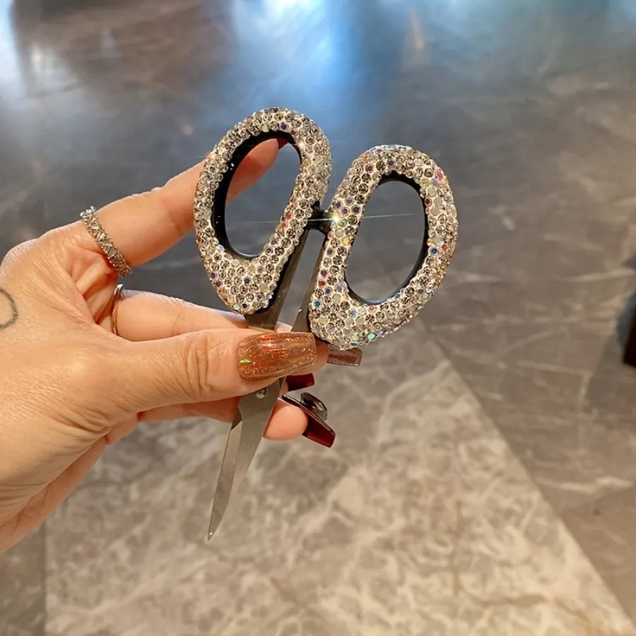 Diamond-Encrusted Portable Stainless Steel Scissors – Sparkling Sharp Cutting Tool