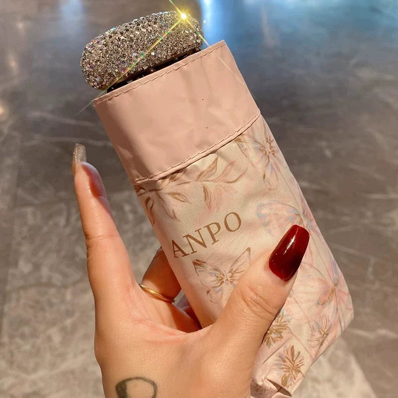 Luxury Diamond-Encrusted Parasol – UV Protection, Dual-Use Sunshade Umbrella