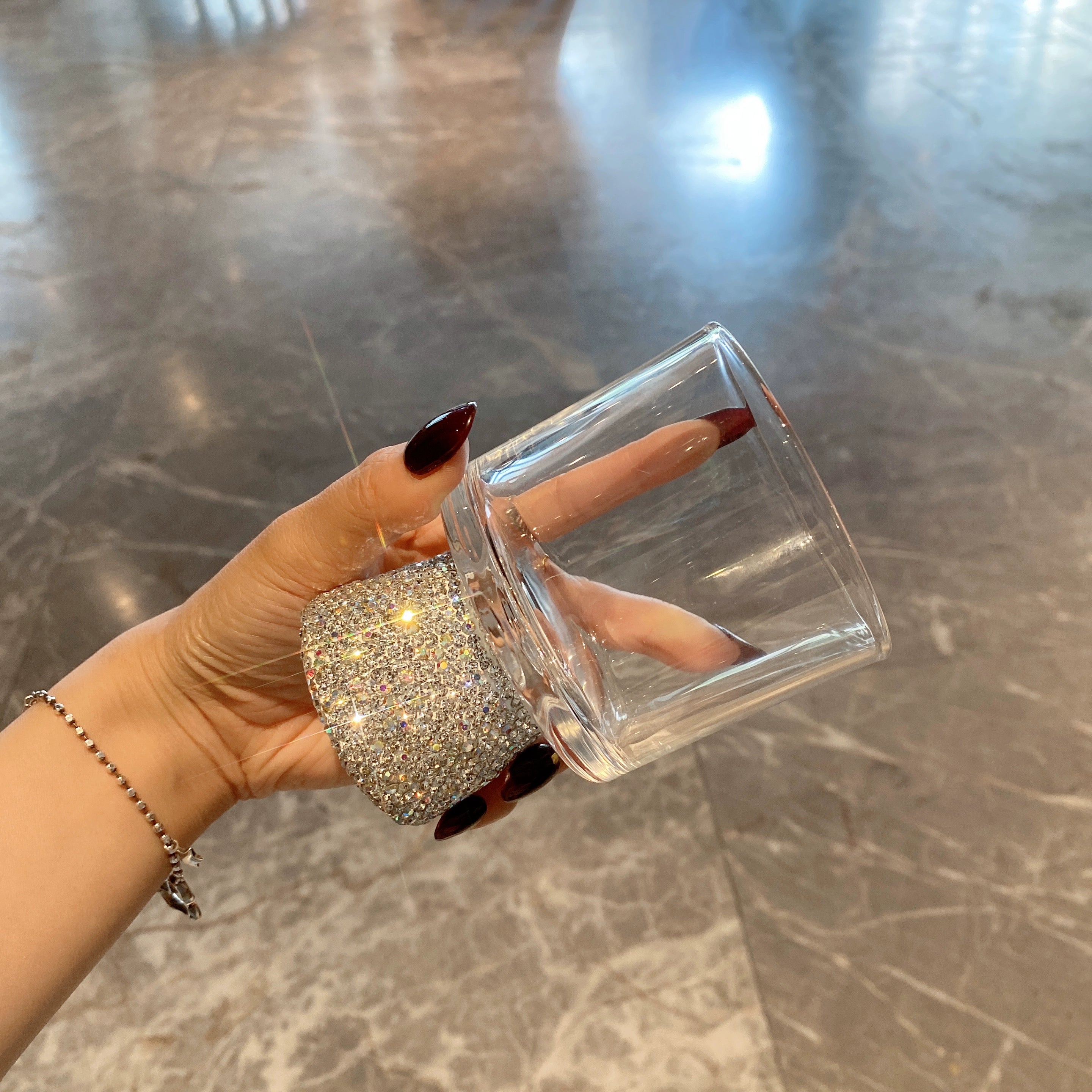 Bling Rhinestone Ice Cream Glass – Dessert, Fruit & Salad Cup for Home & Office