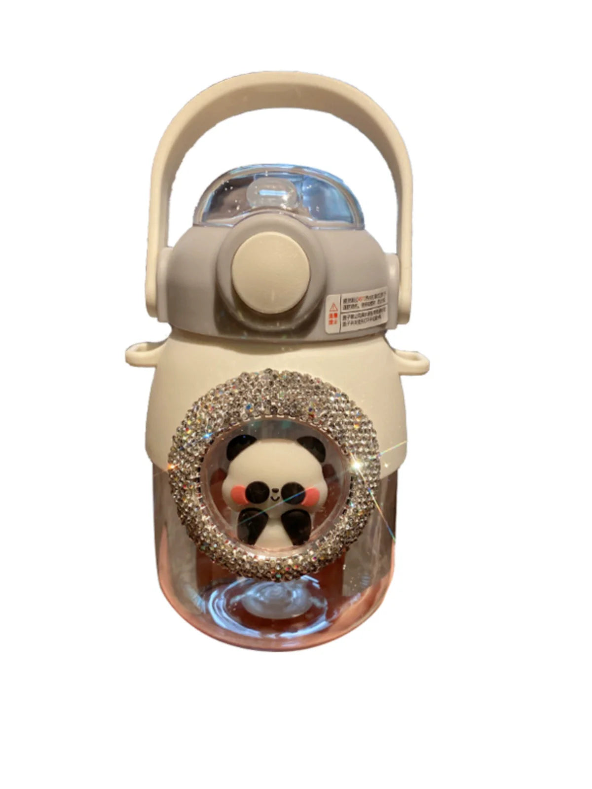 Stylish Diamond-Encrusted Big Belly Cup – Large-Capacity Straw Water Tumbler