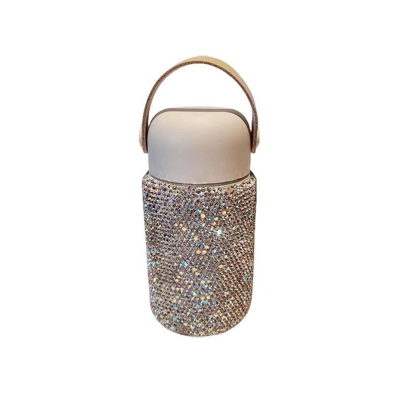 Sparkly Diamond Mini Thermos Cup – Cute Portable Stainless Steel Water Cup for Women