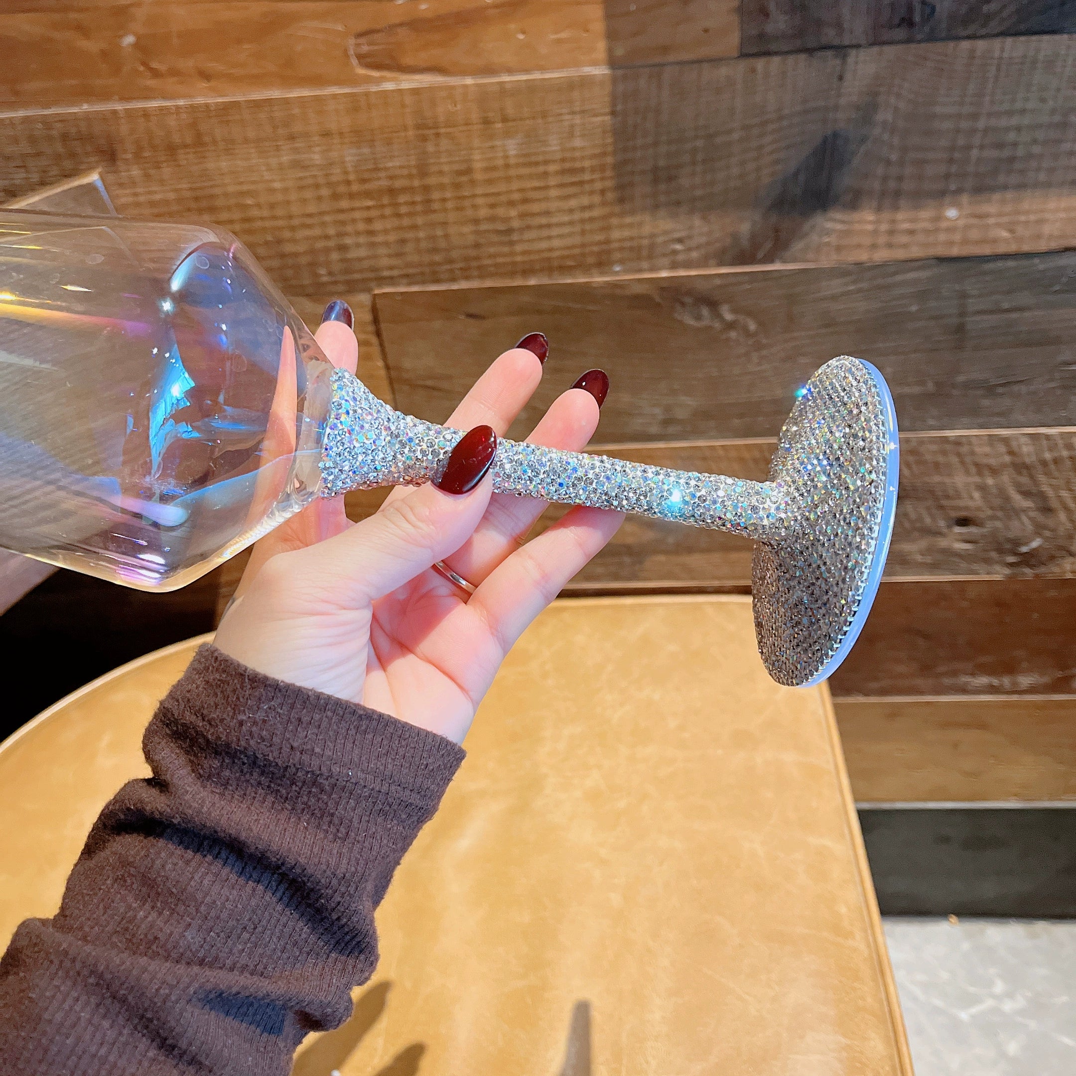 Bling Rhinestone Wine Glass – Colorful Crystal Goblet Champagne Glass for Gifts & Home Use