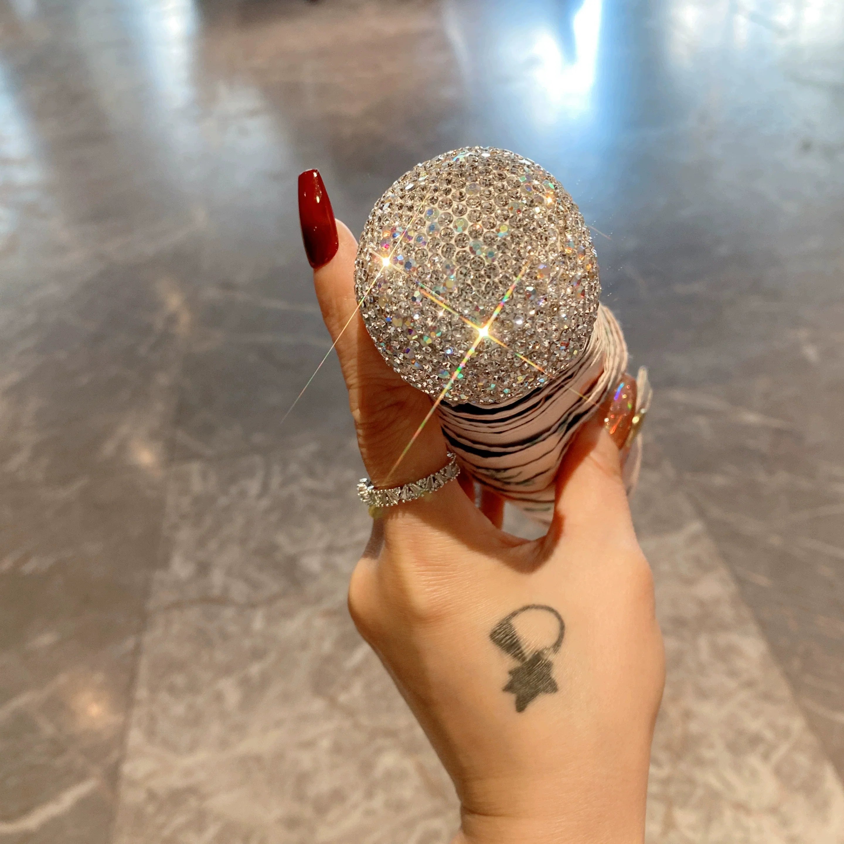 Small Diamond-Inlaid Floral Parasol – Anti-UV Folding Umbrella, Portable for Sun & Rain