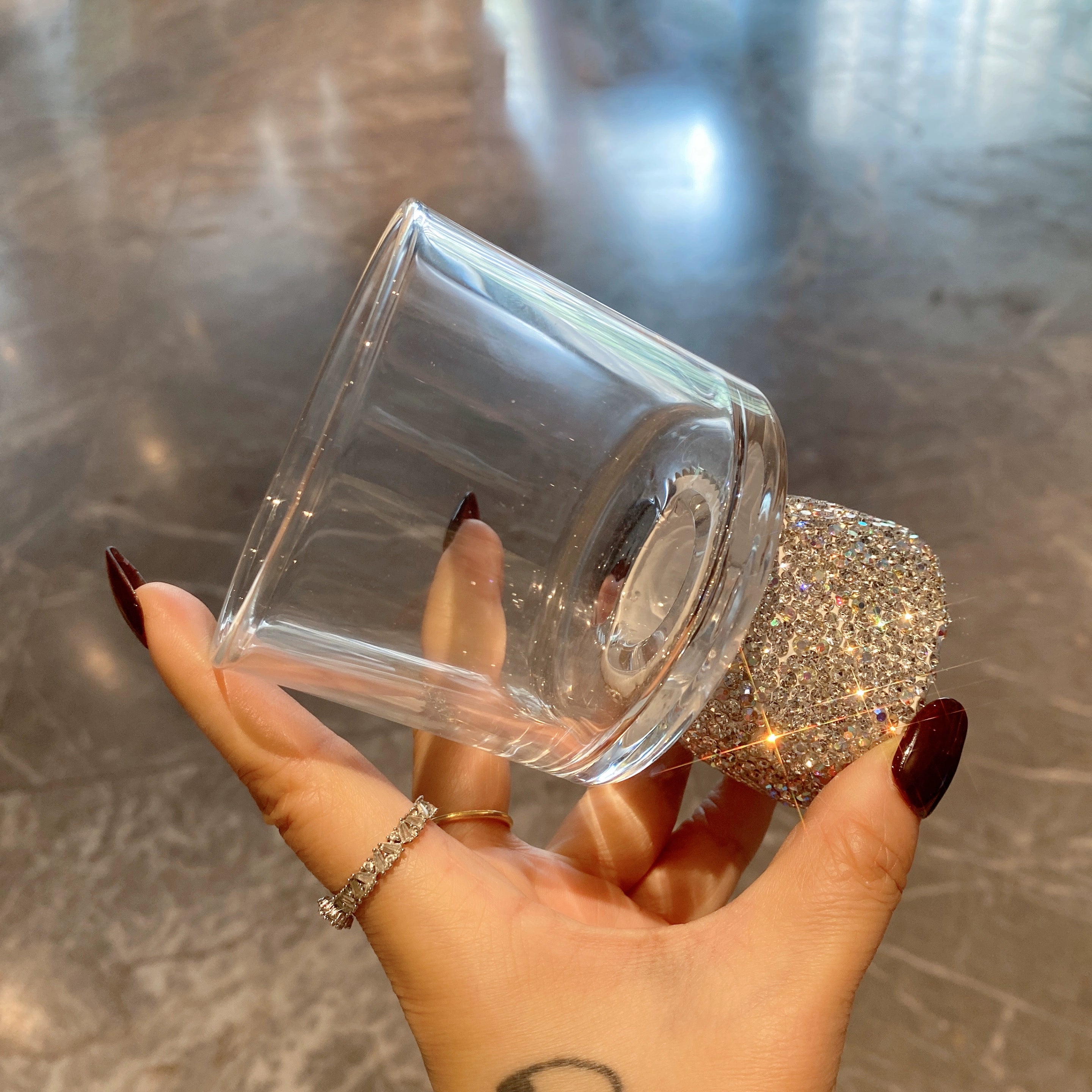 Bling Rhinestone Ice Cream Glass – Dessert, Fruit & Salad Cup for Home & Office