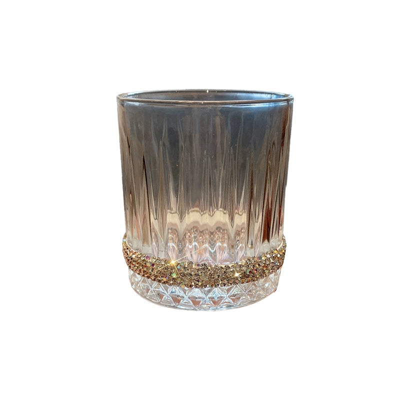 Bling Rhinestone Whiskey Glass – Clear Dessert & Beverage Cup for Home, Coffee & Gifts