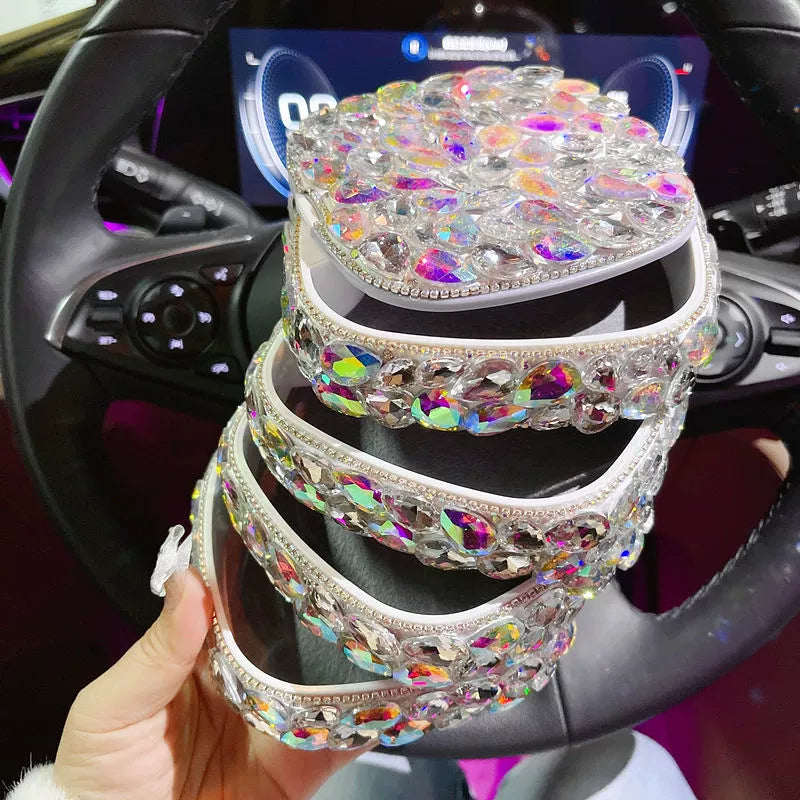 Portable Diamond-Encrusted Jewelry Box – Storage Case for Necklace, Ring & Earrings