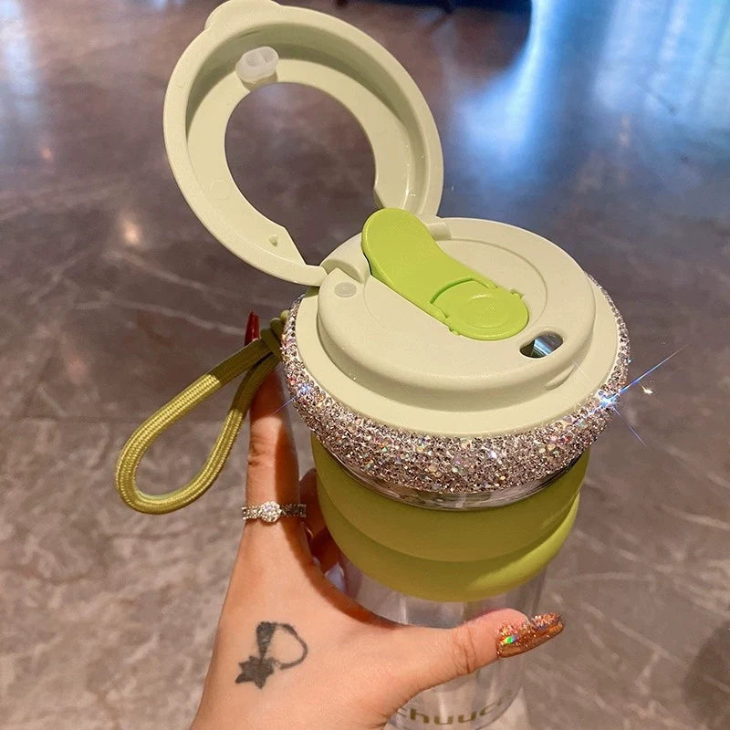 Large-Capacity Double-Drink Plastic Cup – Summer Coffee & Flower Tea Tumbler with Filter Straw