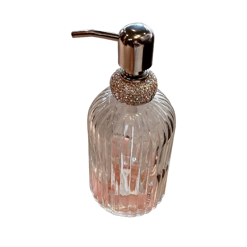 Diamond-Encrusted Travel Shampoo & Shower Gel Bottle – Large-Capacity Refillable Push-Type Lotion Container