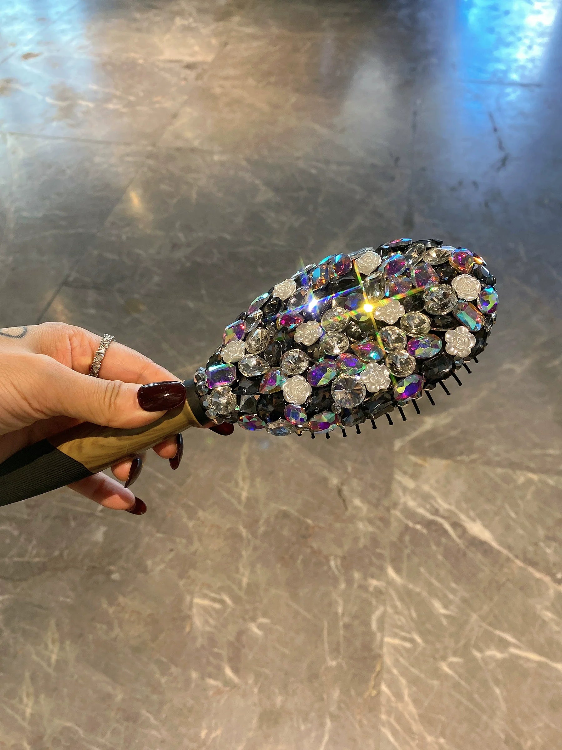 Luxury Black Diamond Air Cushion Hair Comb – Massage Head Meridian Detangling Brush