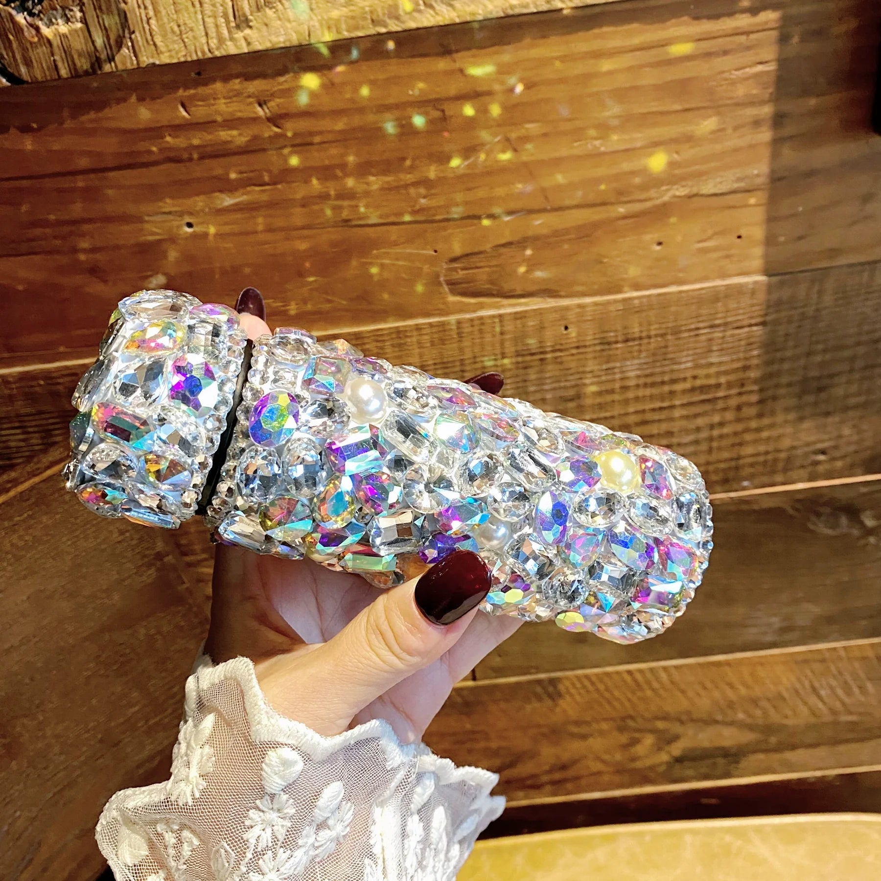 Glamorous Diamond Water Bottle – Mini Portable Stainless Steel Thermos for Women