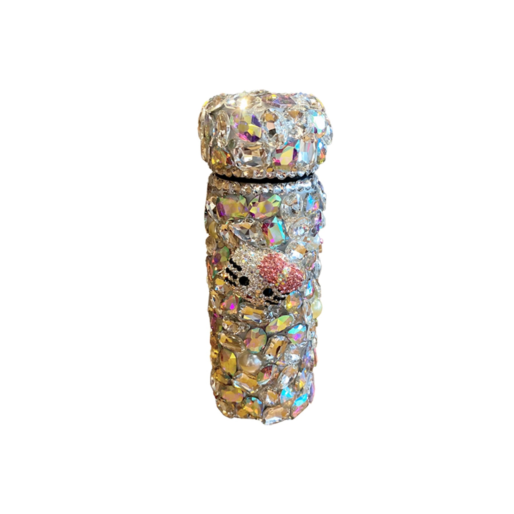 KT Cat Diamond-Encrusted Mini Stainless Steel Thermos Cup – Portable Water Bottle for Women