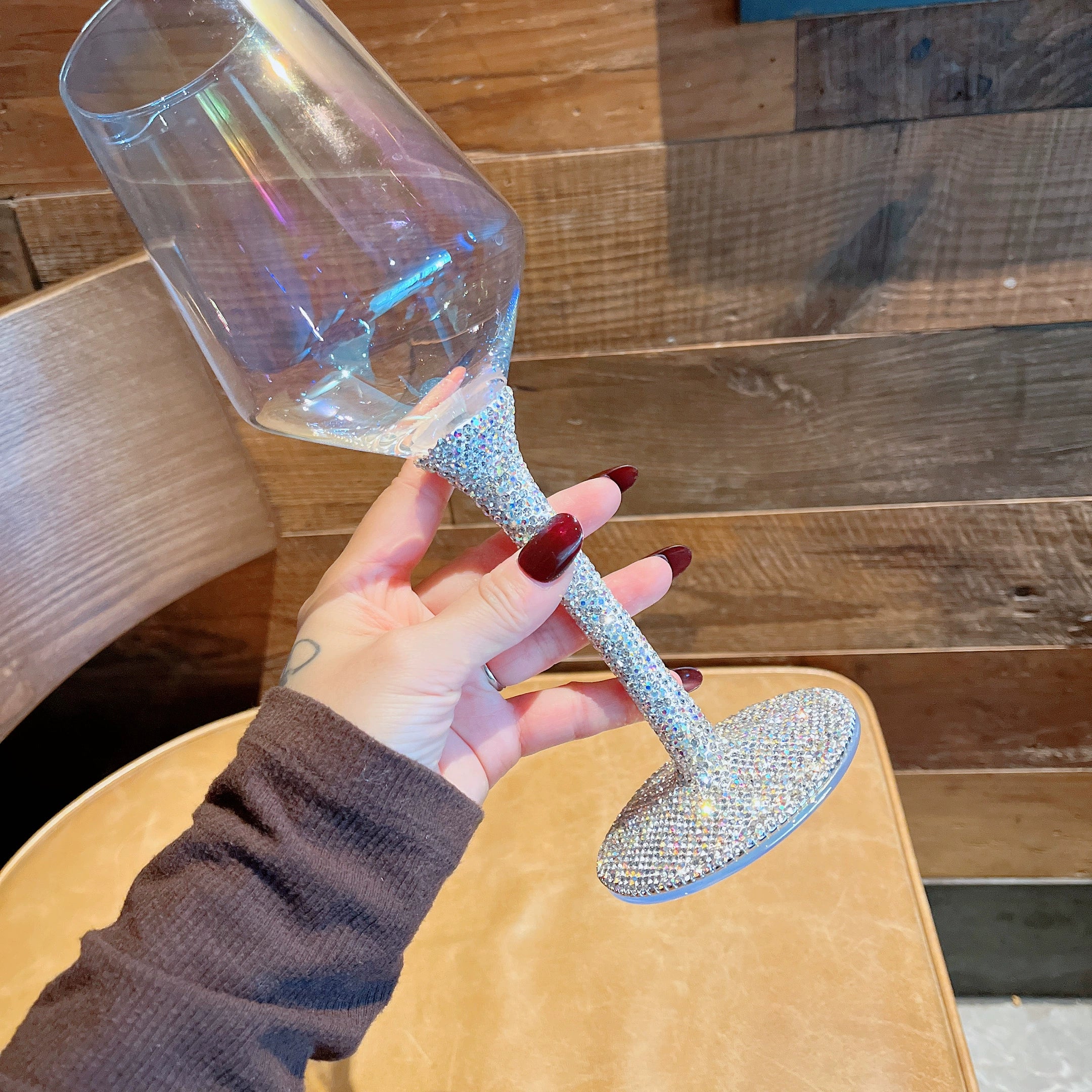 Bling Rhinestone Wine Glass – Colorful Crystal Goblet Champagne Glass for Gifts & Home Use