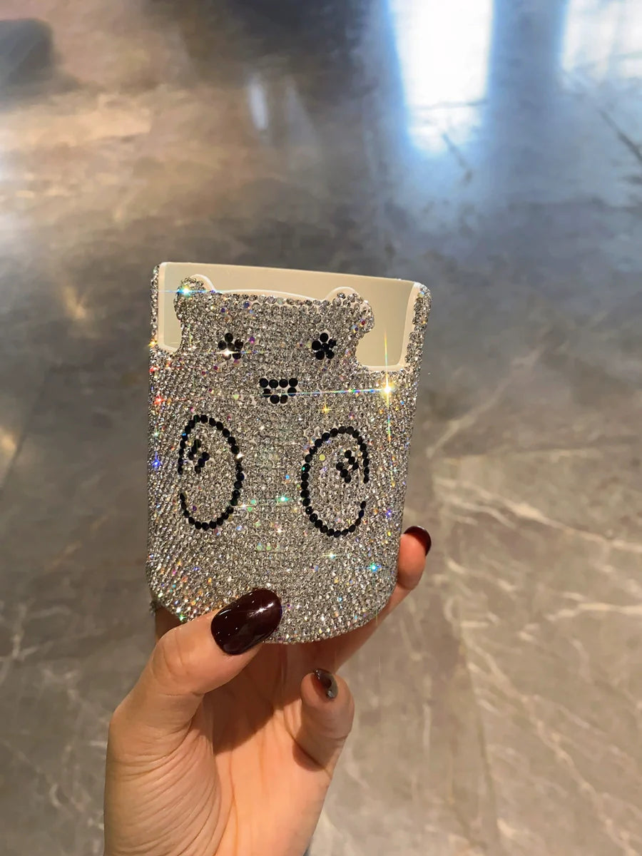 Diamond-Encrusted Cosmetic & Stationery Organizer – Desktop Storage Box