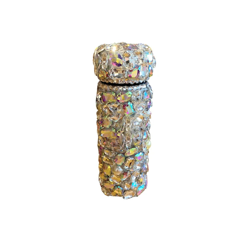 Glamorous Diamond Water Bottle – Mini Portable Stainless Steel Thermos for Women