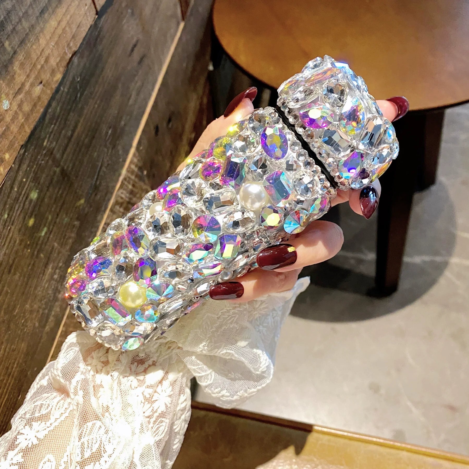 Glamorous Diamond Water Bottle – Mini Portable Stainless Steel Thermos for Women