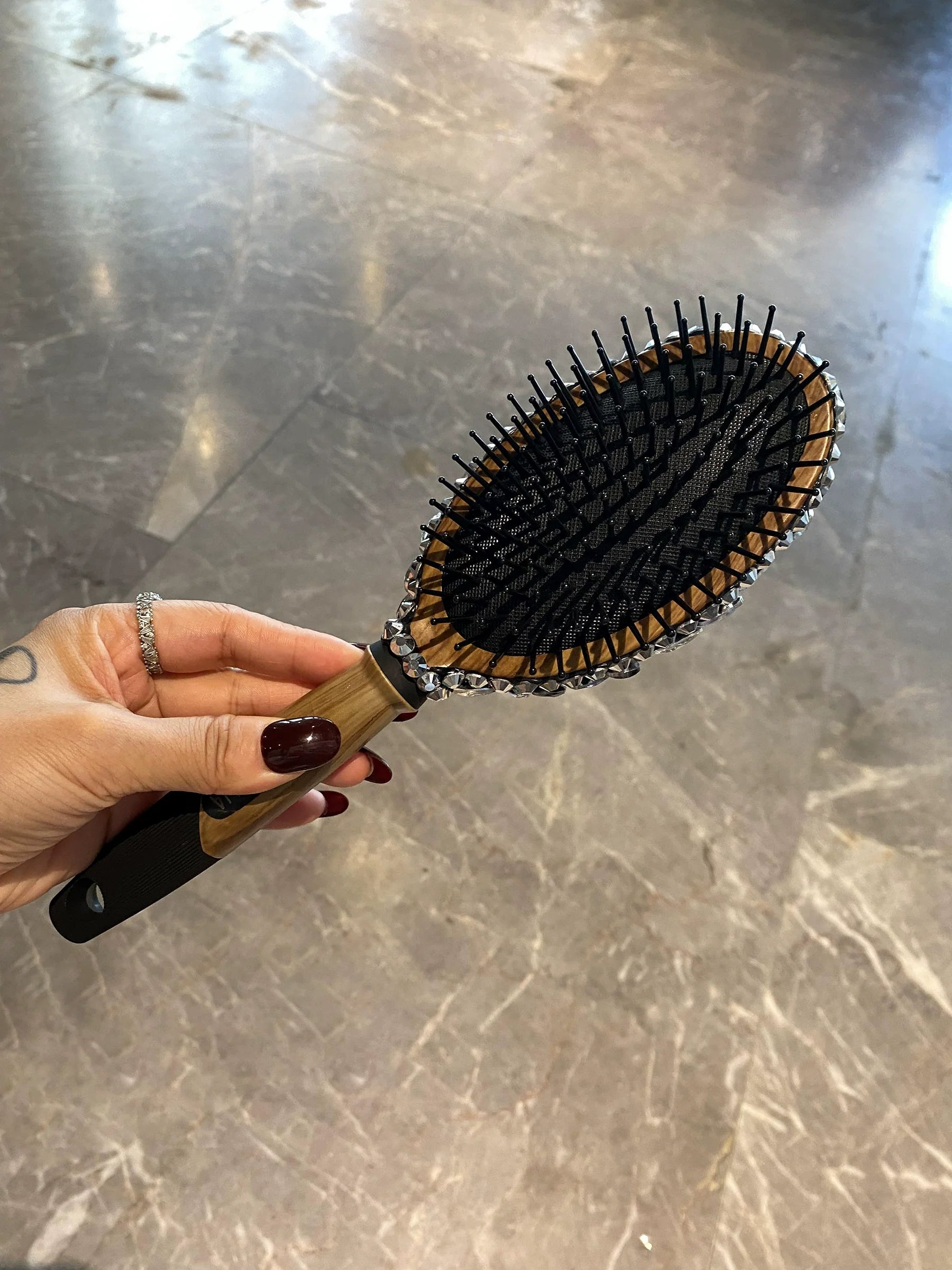 Luxury Black Diamond Air Cushion Hair Comb – Massage Head Meridian Detangling Brush