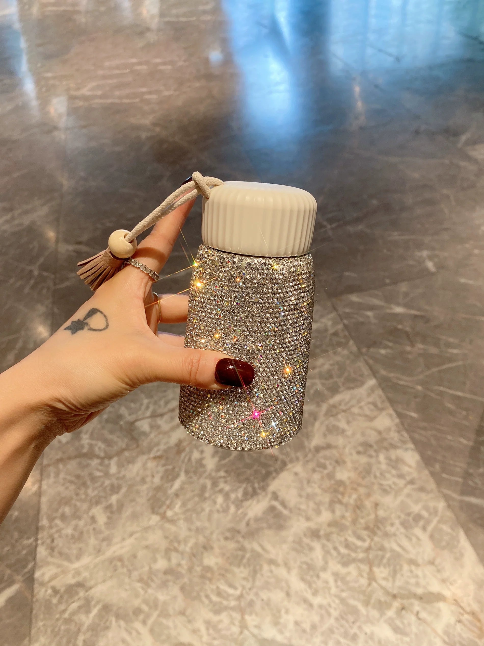 Premium Diamond-Encrusted Thermos – Stainless Steel Luxury Water Bottle