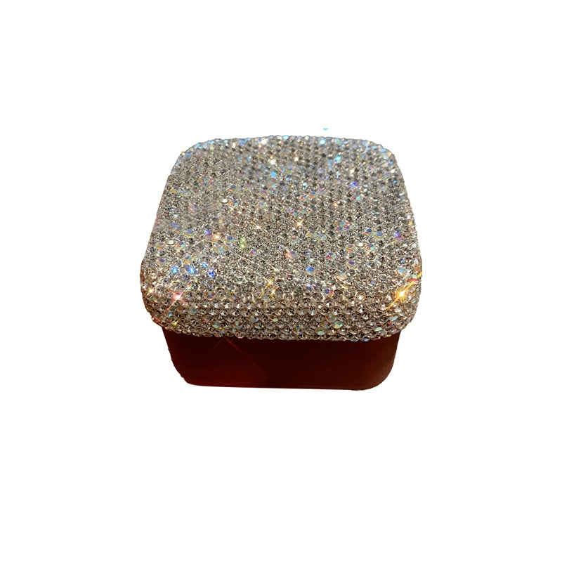 Velvet Diamond-Encrusted Jewelry Box – Storage for Necklaces, Bracelets & Pendants, Luxury Gift Box
