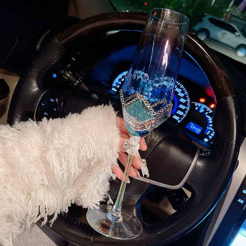 Luxury Crystal Goblet Set – Colorful Rhinestone Diamond-Encrusted Cocktail Glasses