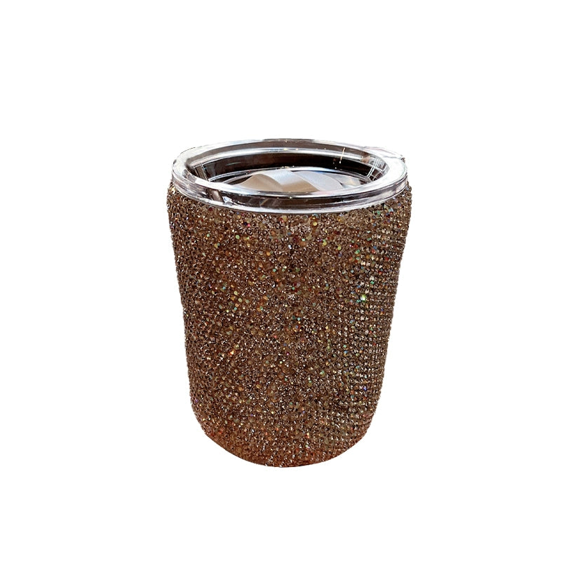 Diamond-Encrusted Straw Thermos Cup – Portable Water Bottle for Home, Office & School