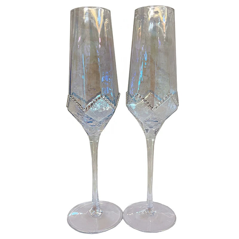 Luxury Crystal Goblet Set – Colorful Rhinestone Diamond-Encrusted Cocktail Glasses