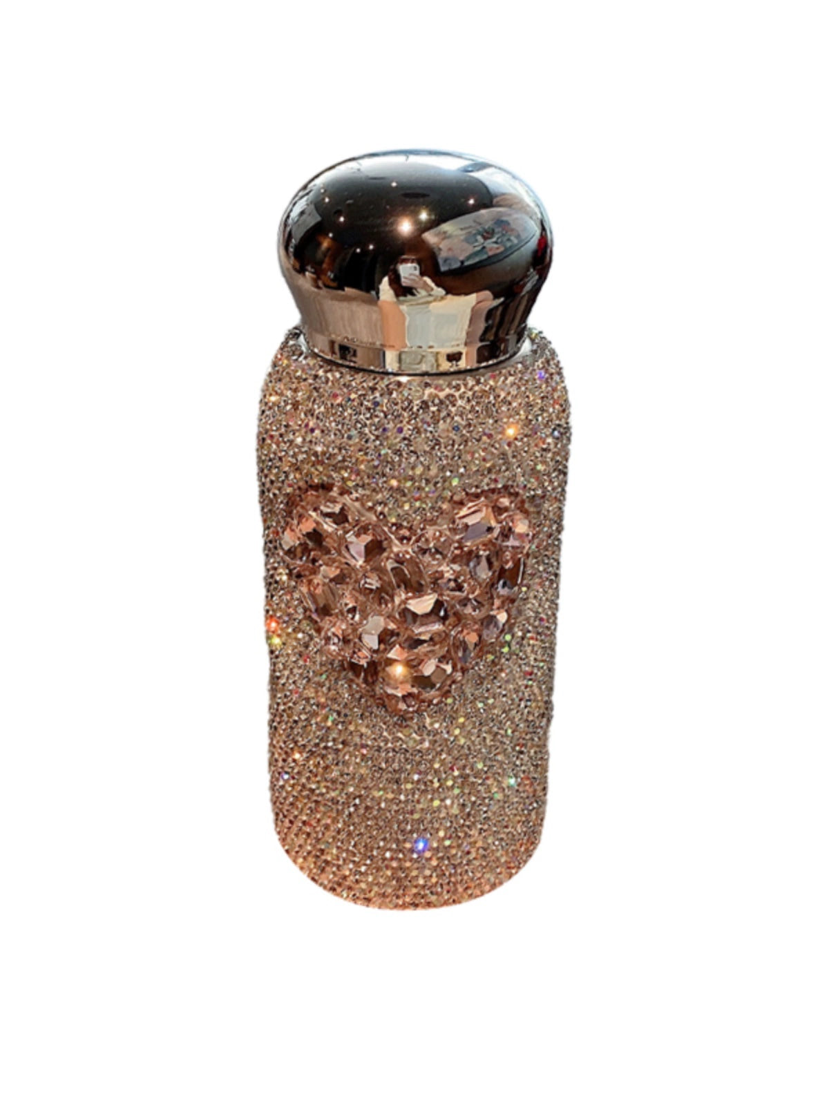 Diamond-Encrusted Love Stainless Steel Thermos Cup – Portable Car Water Bottle for Women