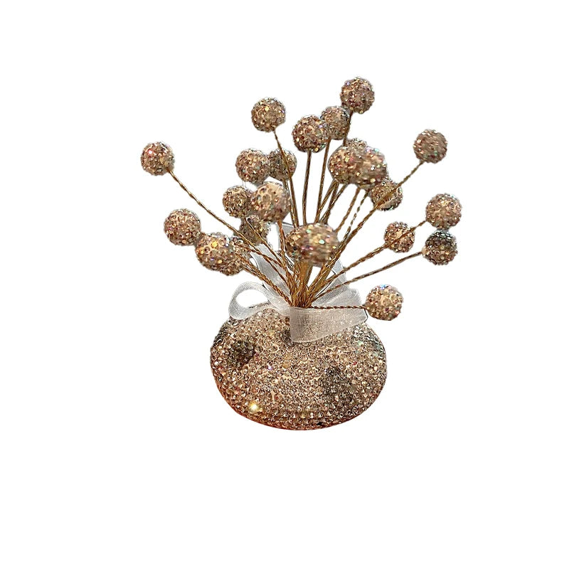 Diamond Gypsophila Car Decor – Luxury Center Console Flower Accessory