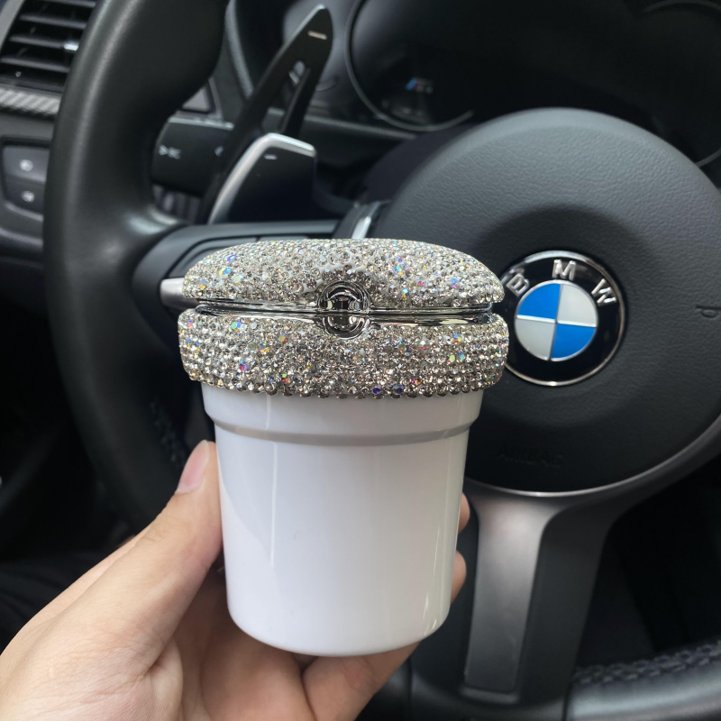 Diamond-Encrusted Car Ashtray Cover – Multifunctional Universal Automotive Accessory