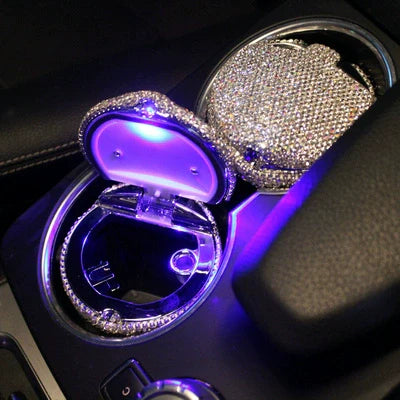 Diamond-Encrusted Car Ashtray Cover – Multifunctional Universal Automotive Accessory