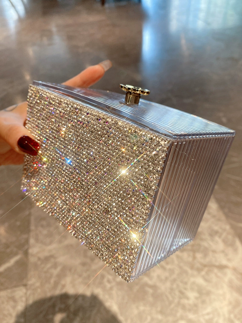 Diamond-Encrusted Desktop Storage Box – Dust-Proof Makeup Cotton, Swab & Toothpick Organizer, Light Luxury Cosmetics Holder