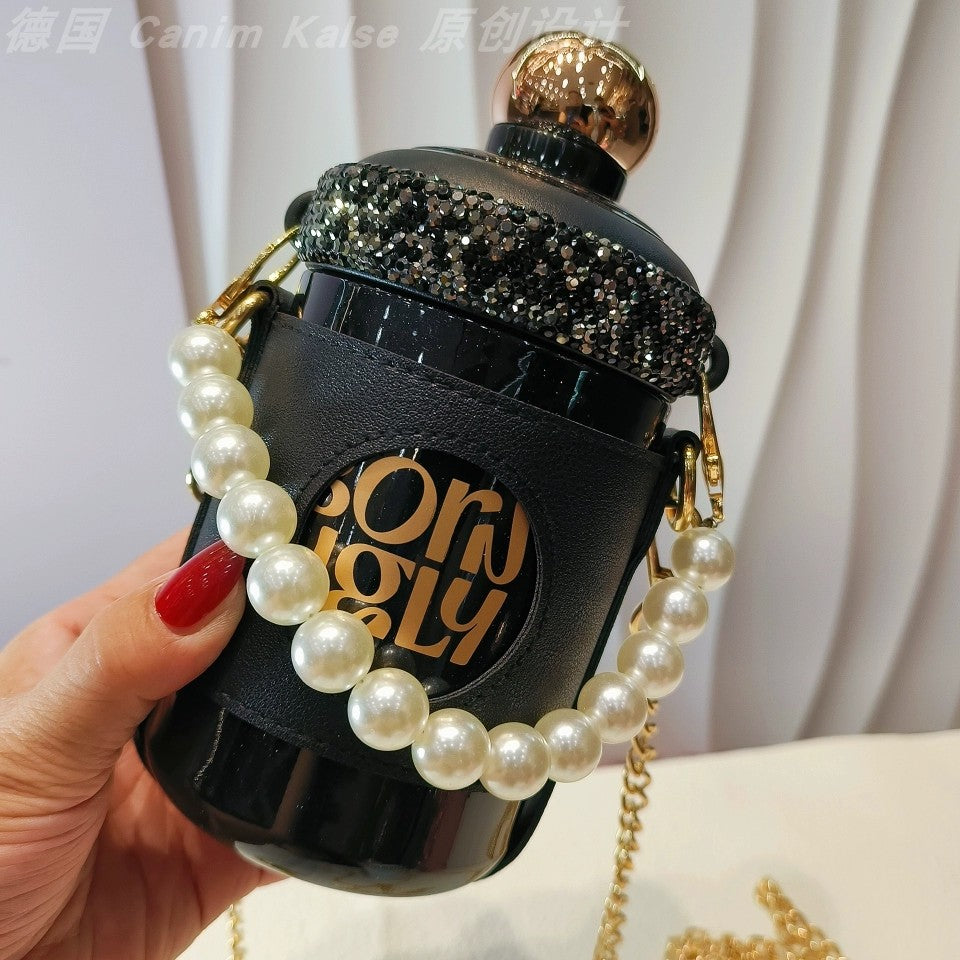 Fashion Diamond Pearl Thermos – High-Value Portable Smart Water Cup