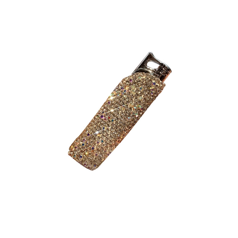 Diamond-Encrusted Windproof Lighter – Portable Refillable Cigarette Lighter for Women & Men