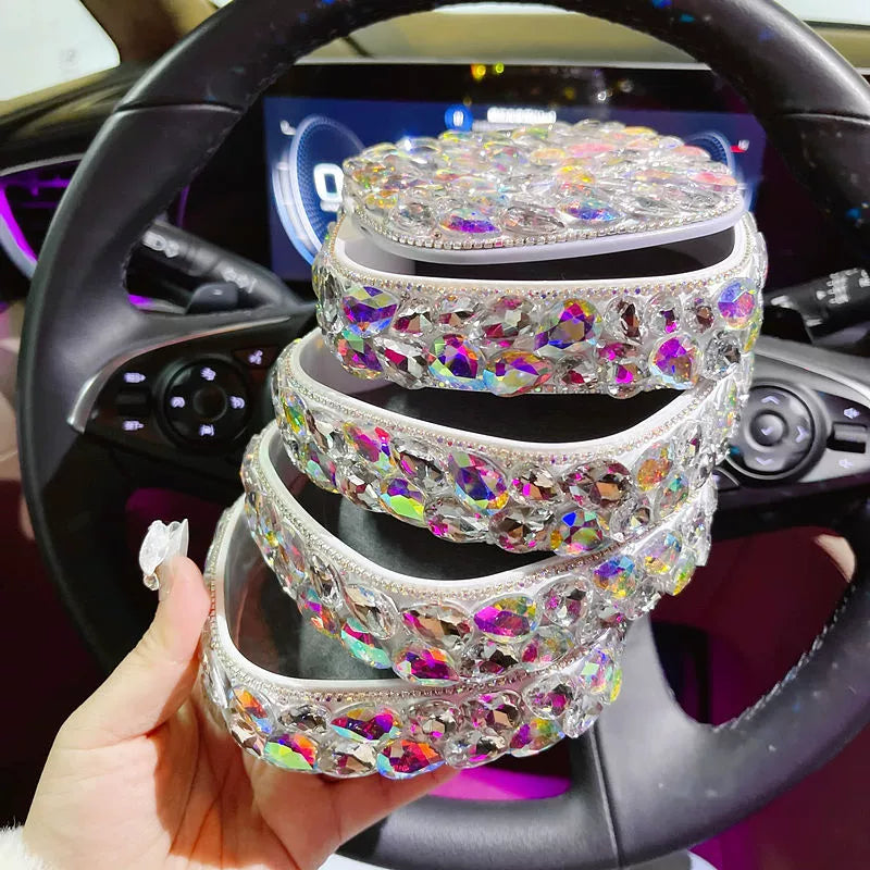 Portable Diamond-Encrusted Jewelry Box – Storage Case for Necklace, Ring & Earrings