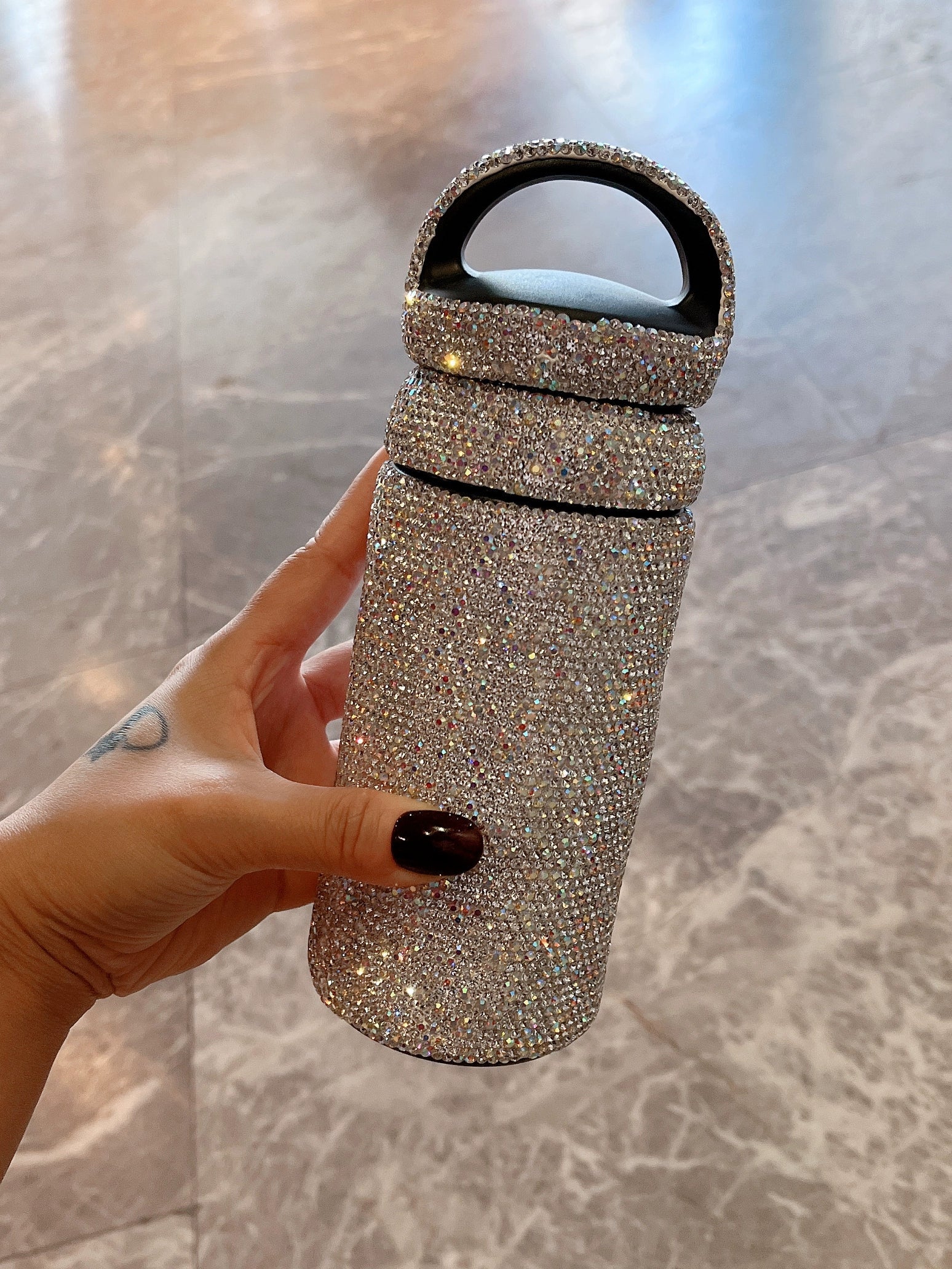 Portable Diamond Thermos Cup – Stainless Steel Large Capacity Love Mug