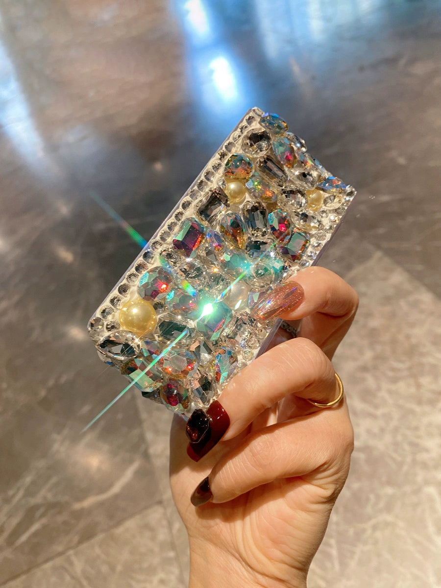 Diamond-Encrusted Desktop Business Card Holder – Light Luxury Front Desk Organizer, Stylish Office & Hotel Decor