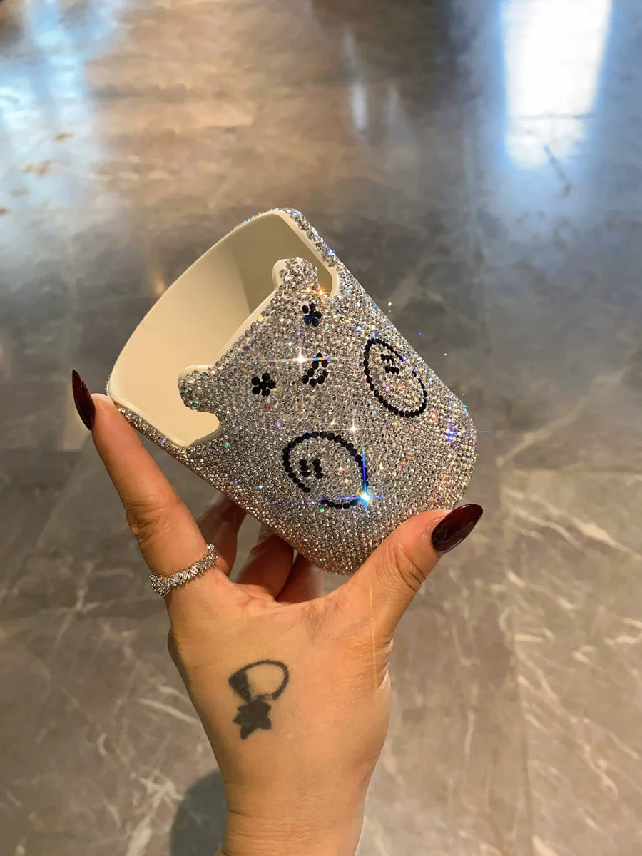 Diamond-Encrusted Cosmetic & Stationery Organizer – Desktop Storage Box