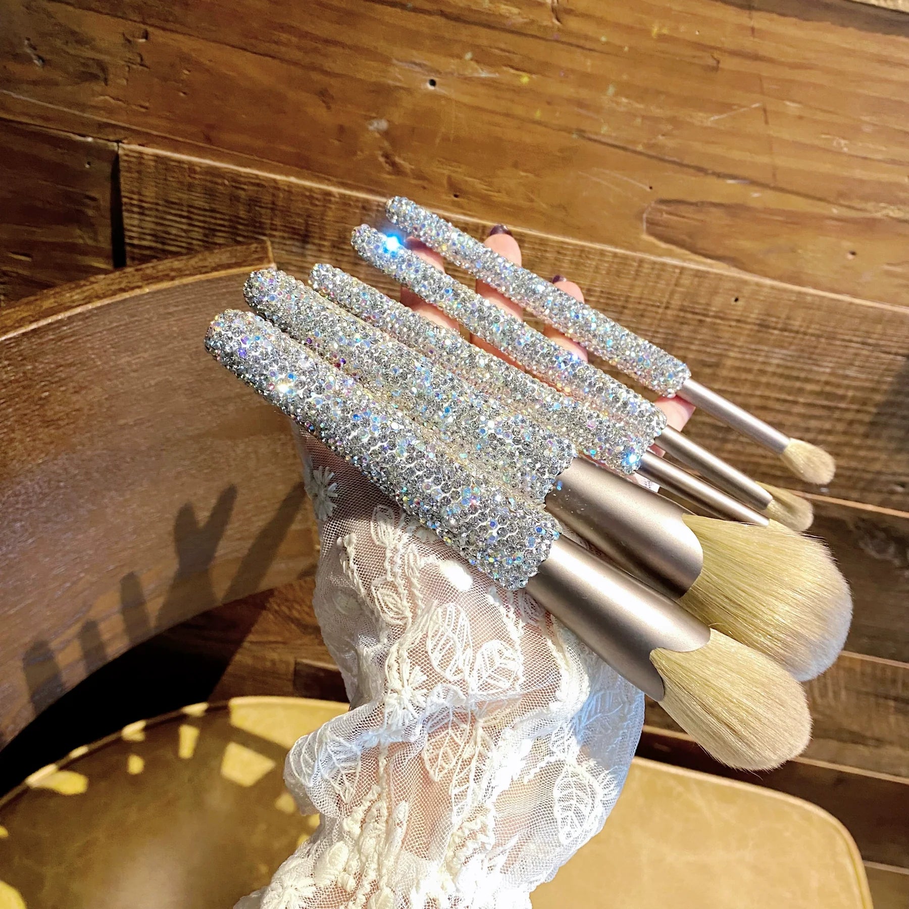 Elegant Diamond Makeup Brush Set – Professional 5 Super Soft Cosmetic Brushes