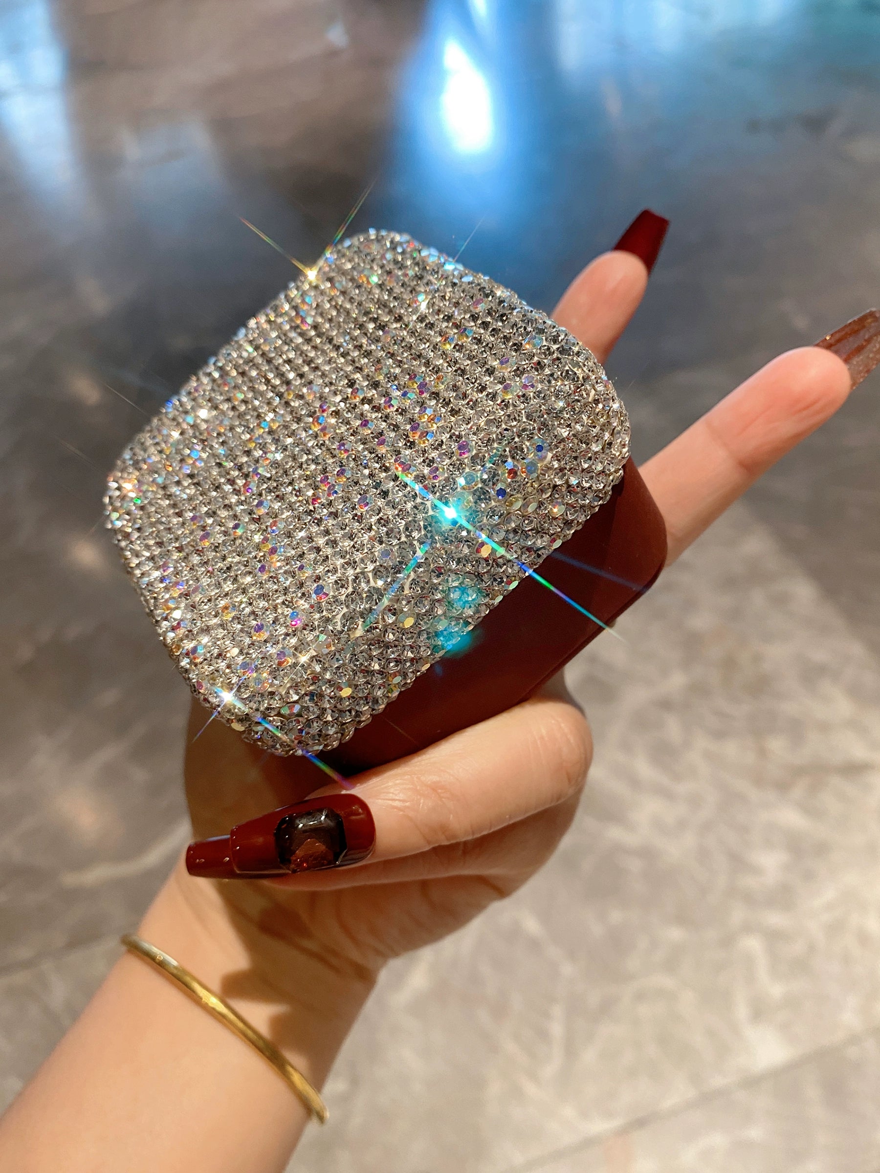 Velvet Diamond-Encrusted Jewelry Box – Storage for Necklaces, Bracelets & Pendants, Luxury Gift Box