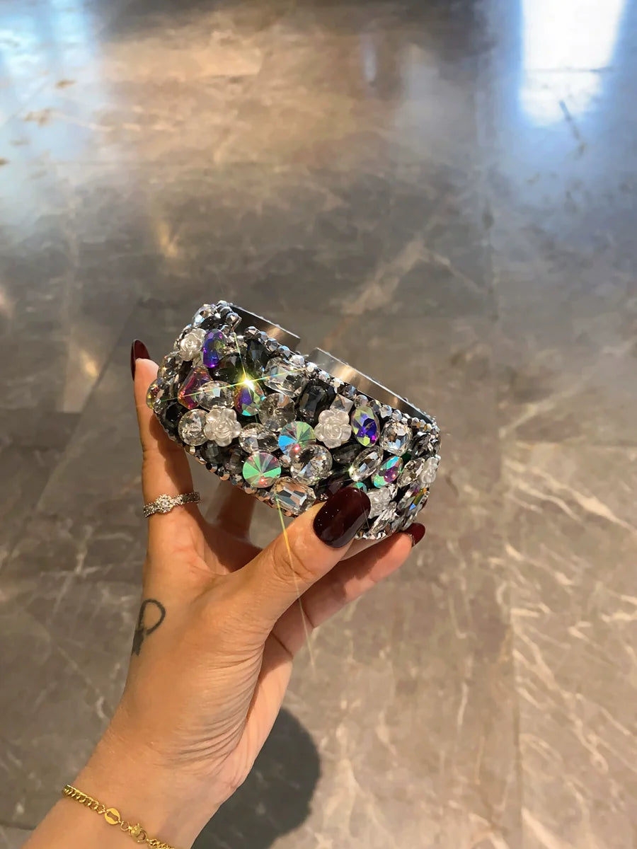 Luxury Diamond-Encrusted Stainless Steel Ashtray – High-End Home & Office Decor