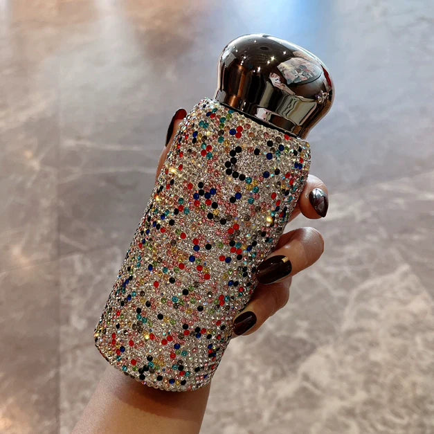 Trendy Diamond Water Bottle – Compact Stainless Steel Thermos, Ideal Birthday Gift