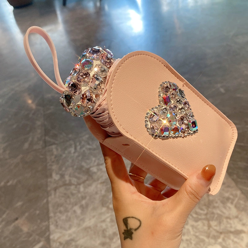 2025 Diamond-Encrusted Love Parasol – Foldable Portable Sunshade Umbrella for Women, Rain or Shine