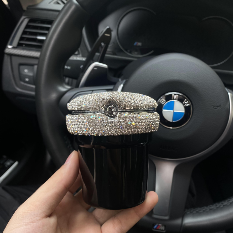 Diamond-Encrusted Car Ashtray Cover – Multifunctional Universal Automotive Accessory