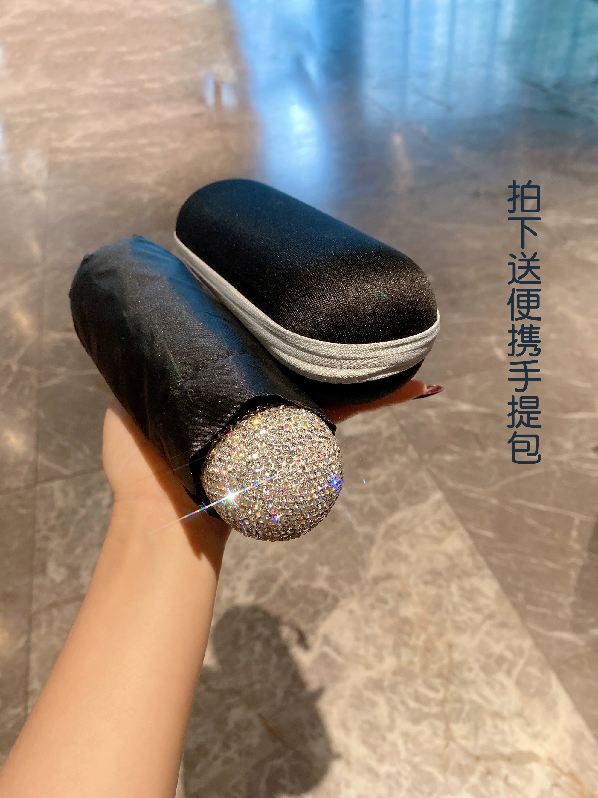 Diamond-Encrusted Women’s Parasol – High-Value Sun Protection & UV Anti-Rain Umbrella