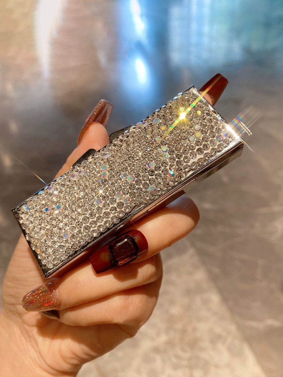 Sparkly Diamond Mini Pill Box – Portable Tablet Organizer with Stylish Design