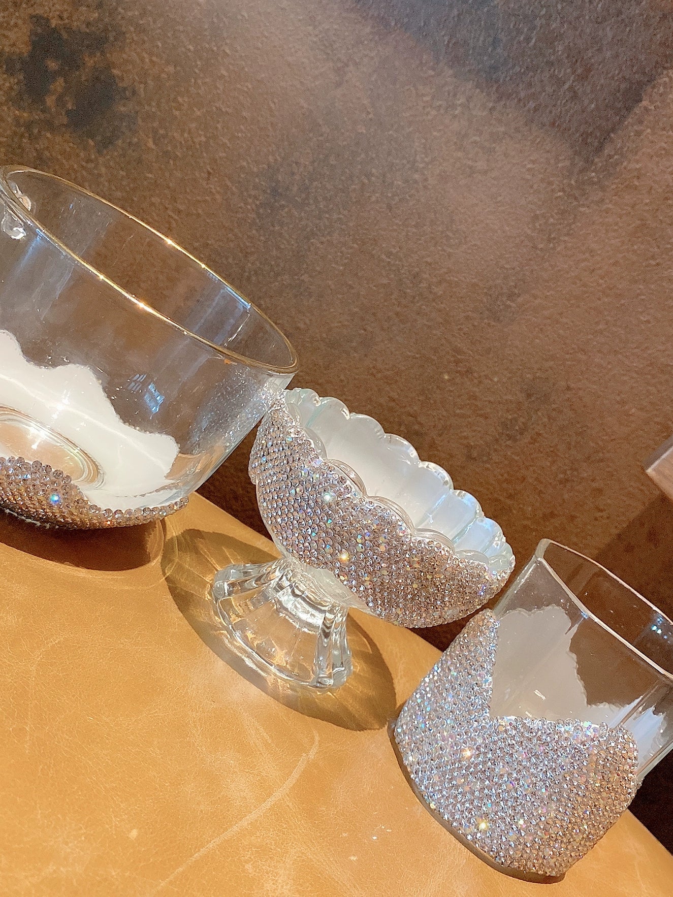 Luxury Diamond-Encrusted Glass Cup – High-End Personalized Large-Capacity Water Tumbler