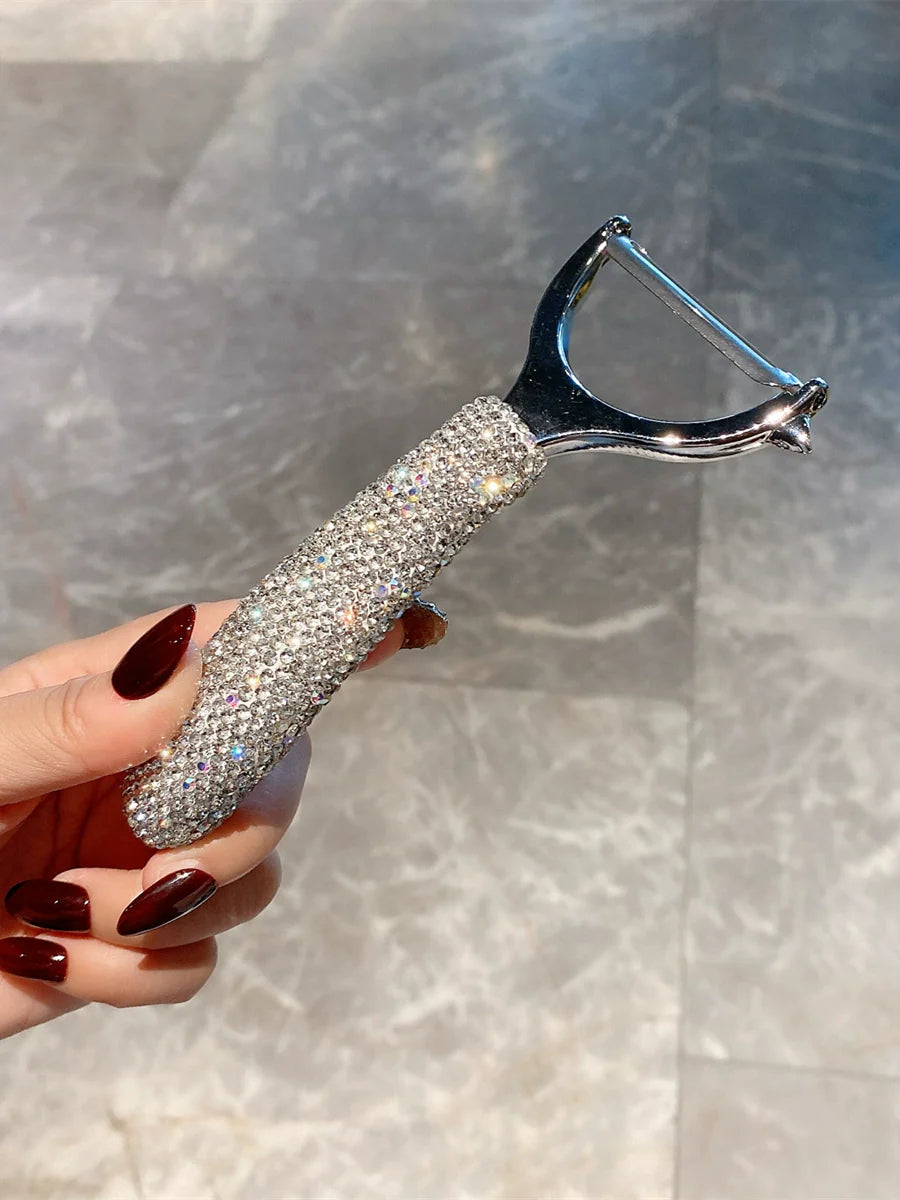 Multifunctional Diamond-Encrusted Peeling Knife – Home Kitchen Fruit Scraper