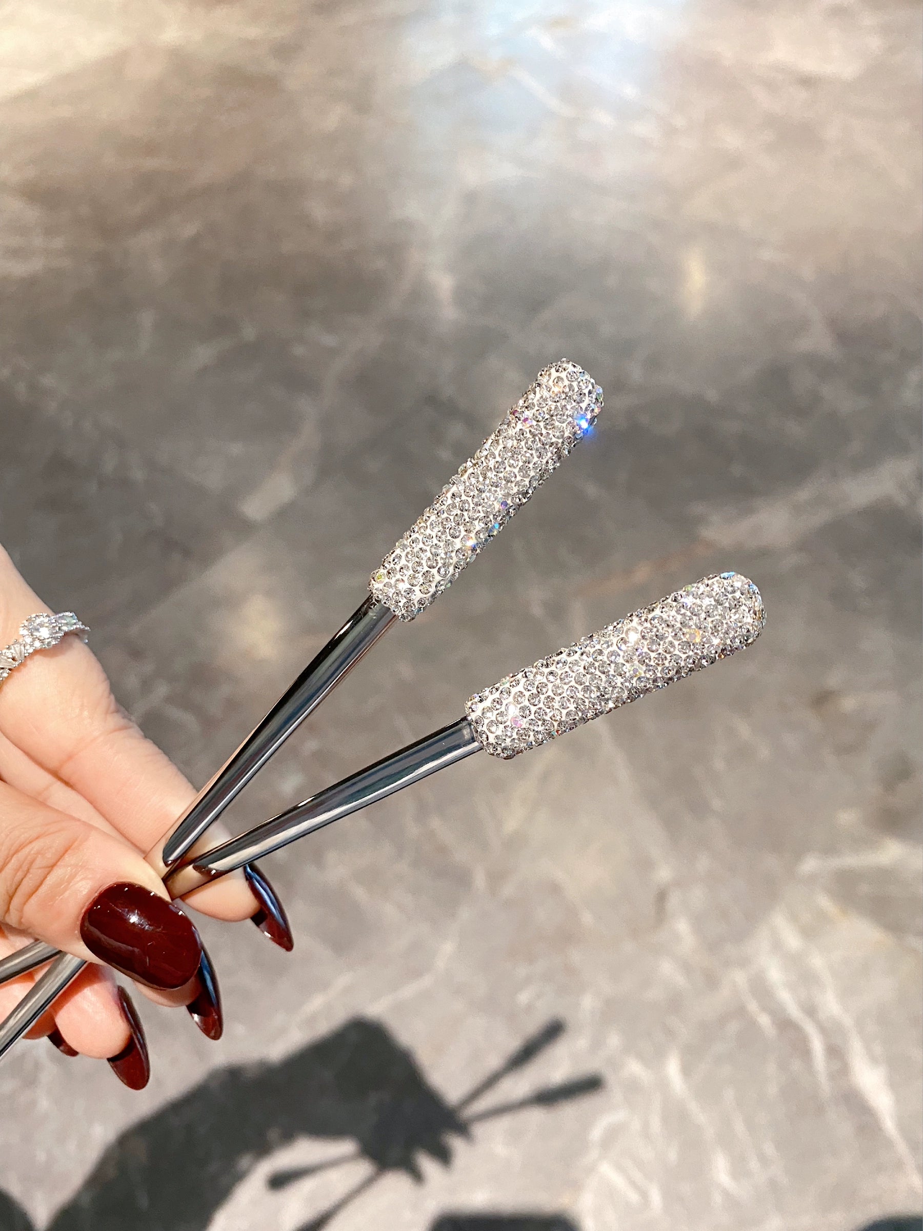 Bling Rhinestone Stainless Steel Coffee Spoon – Long Handle Stirring Spoon for Coffee, Tea & Honey