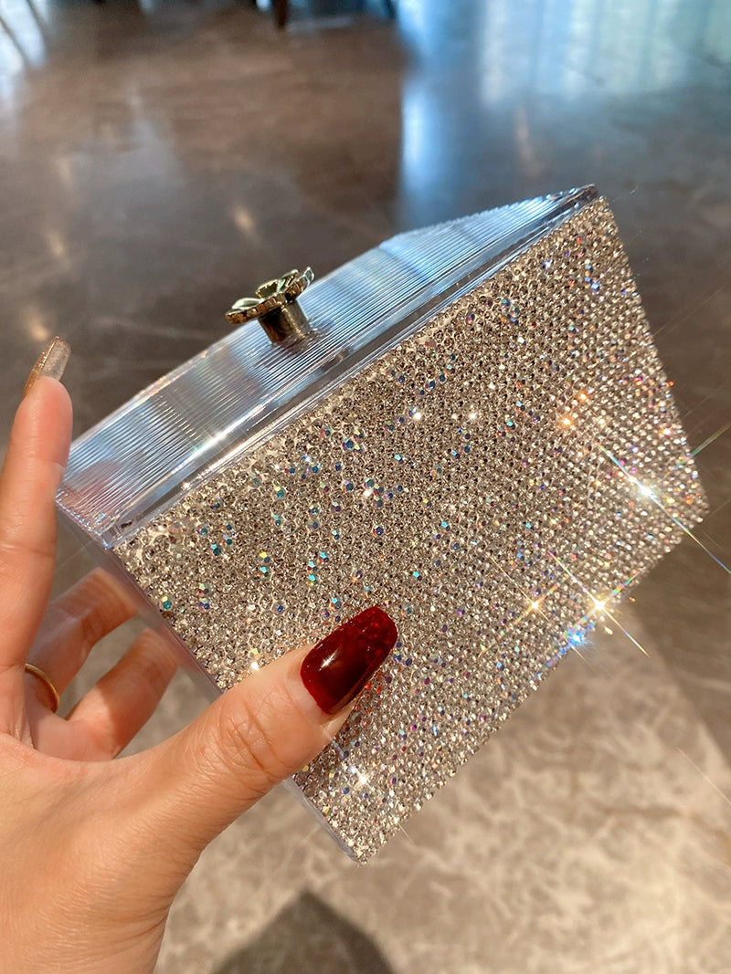 Diamond-Encrusted Desktop Storage Box – Dust-Proof Makeup Cotton, Swab & Toothpick Organizer, Light Luxury Cosmetics Holder