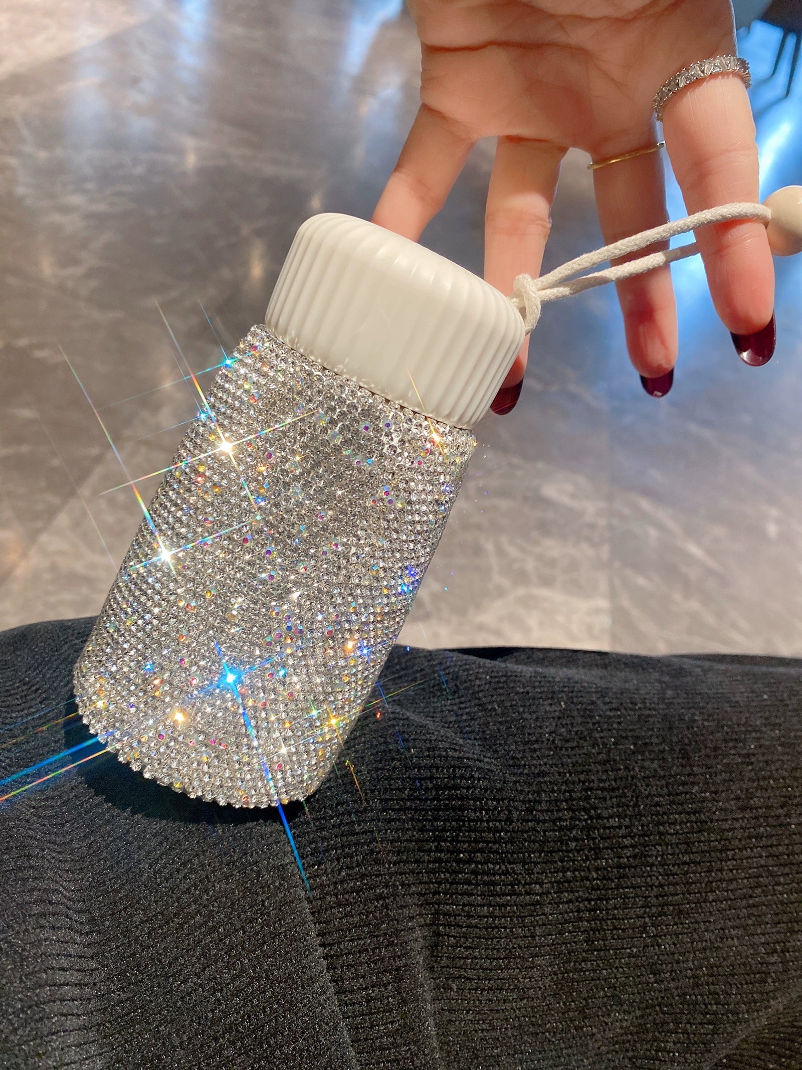 Premium Diamond-Encrusted Thermos – Stainless Steel Luxury Water Bottle